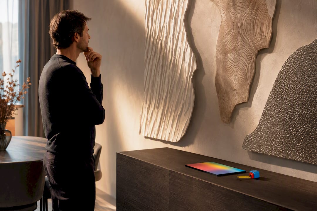 Layered 3D wall relief textures in interior