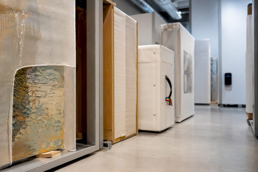 Climate-controlled storage for mixed-media artwork