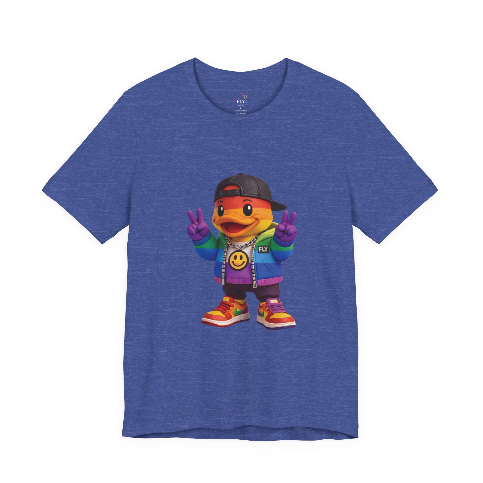 FLY Duck Pride Peace Tee rubber duck pop art graphic tee by Miami pop artist FLY