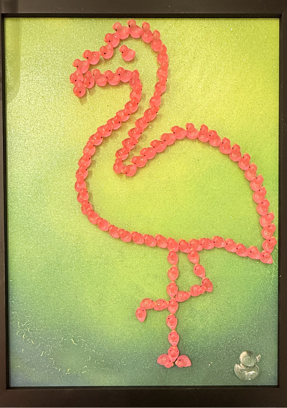 Flamingo-Quack original rubber duck pop art by Miami pop artist FLY Facundo Yebne