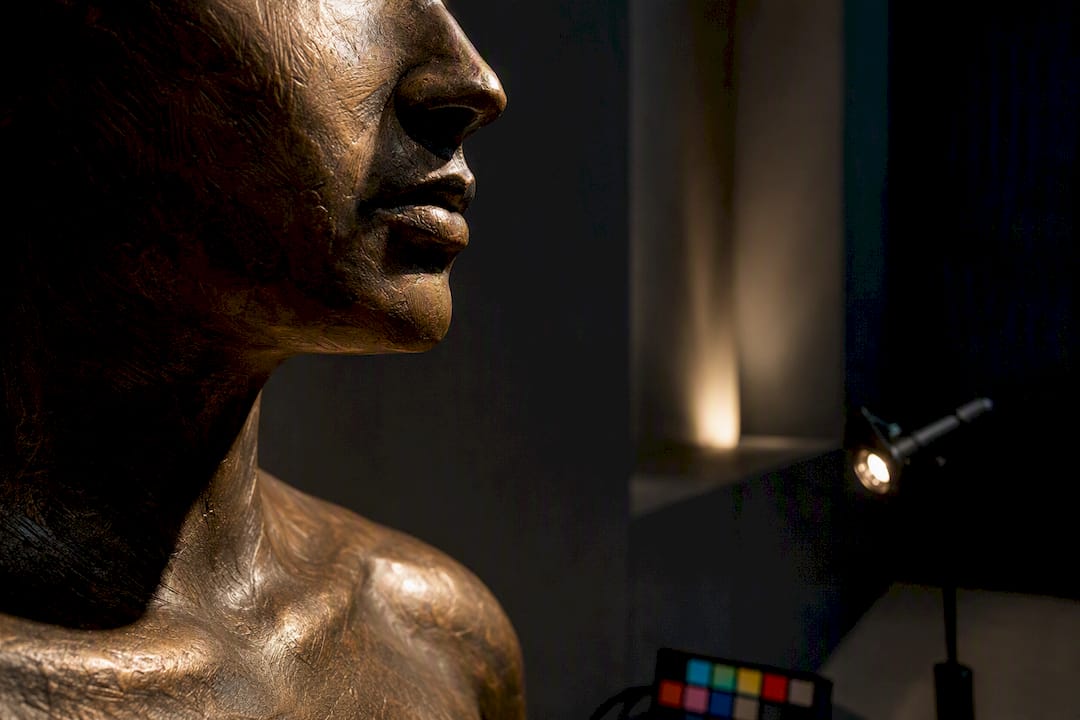 Directional light modeling a bronze sculpture