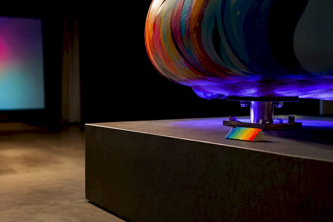Cropped sculpture mounted on studio plinth