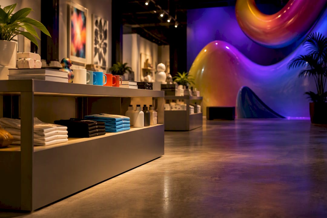Retail display with immersive art installation