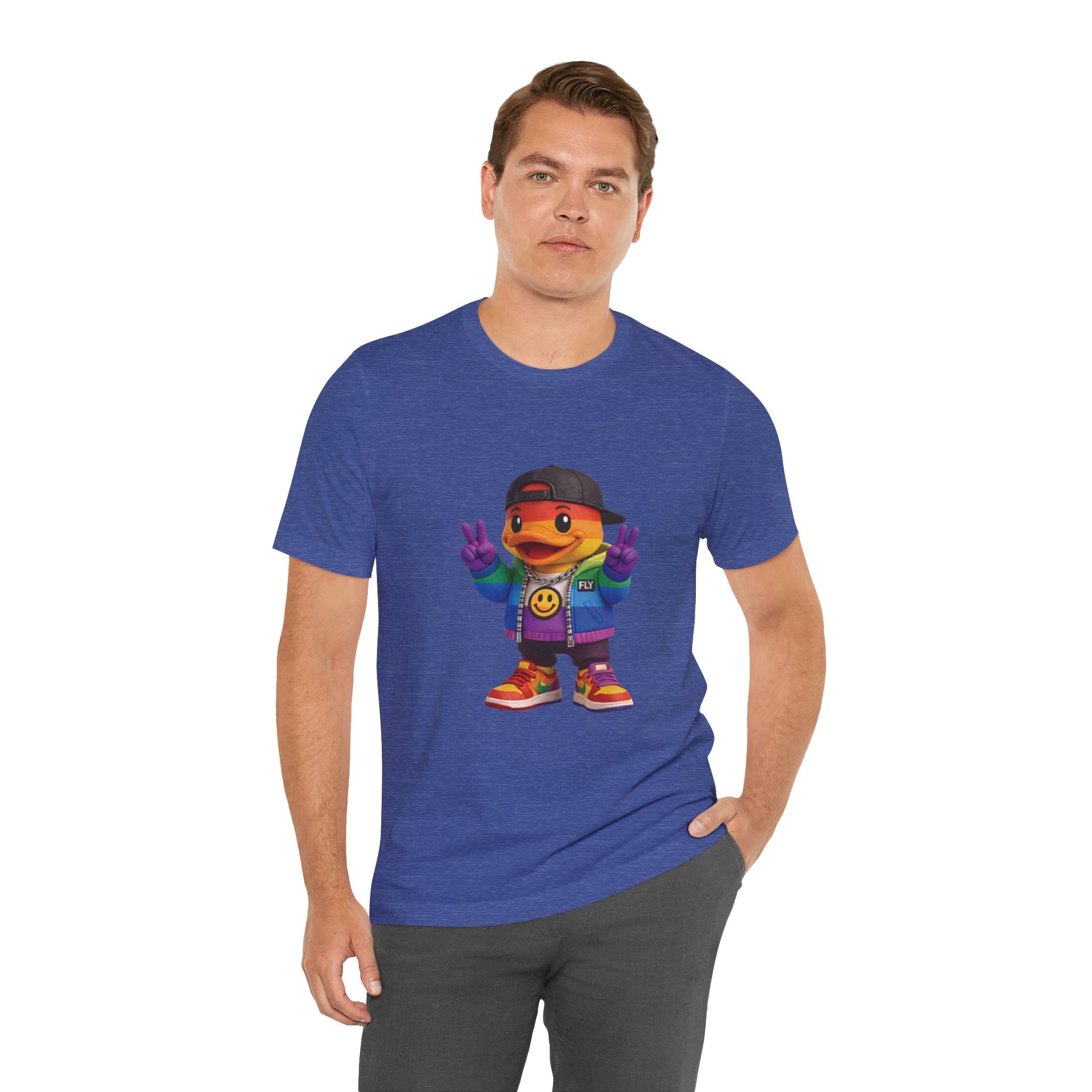 FLY Duck Pride Peace Tee rubber duck pop art graphic tee by Miami pop artist FLY