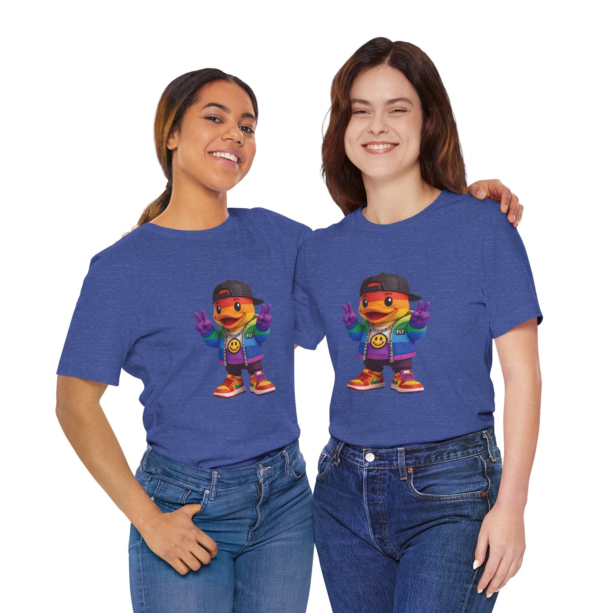 FLY Duck Pride Peace Tee rubber duck pop art graphic tee by Miami pop artist FLY