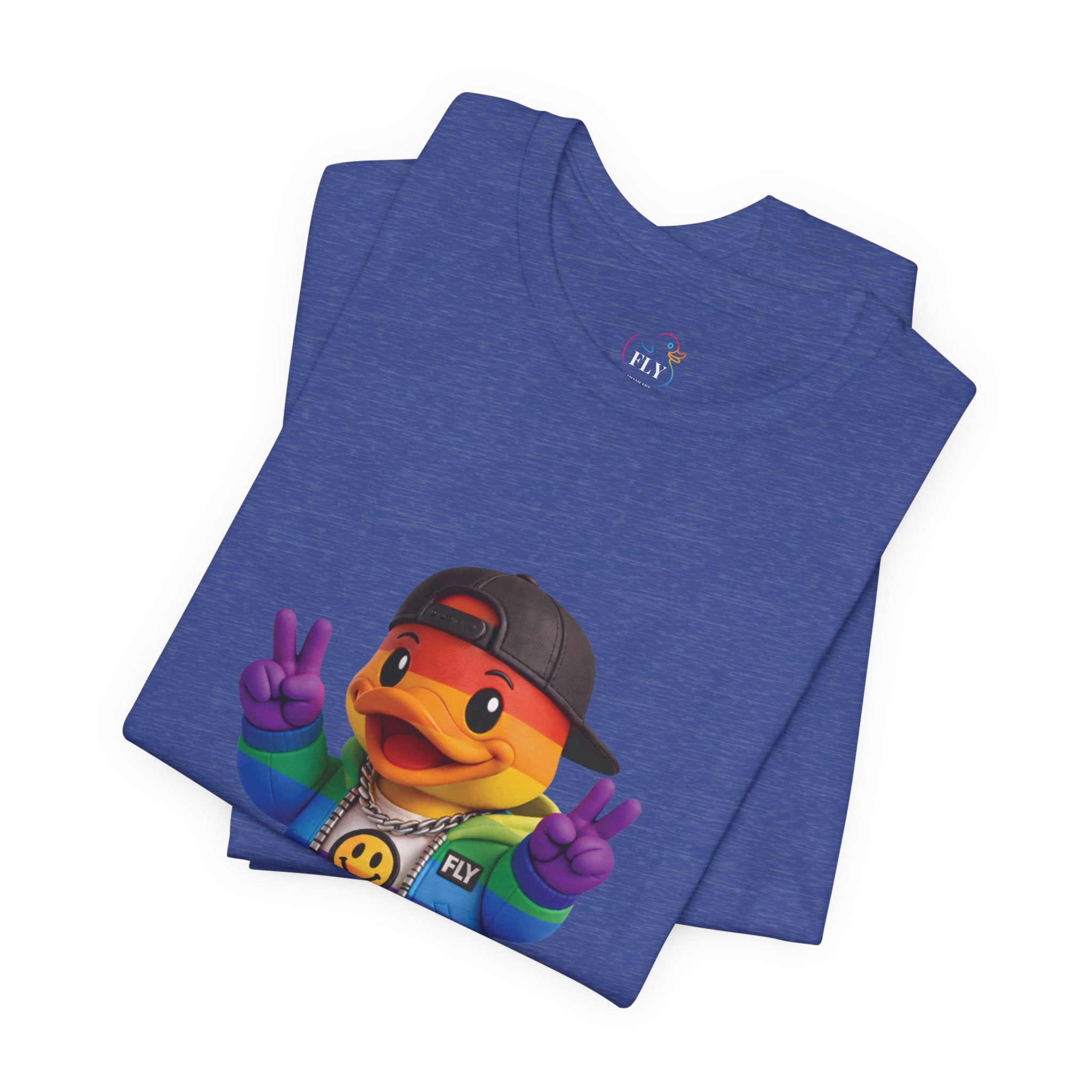 FLY Duck Pride Peace Tee rubber duck pop art graphic tee by Miami pop artist FLY