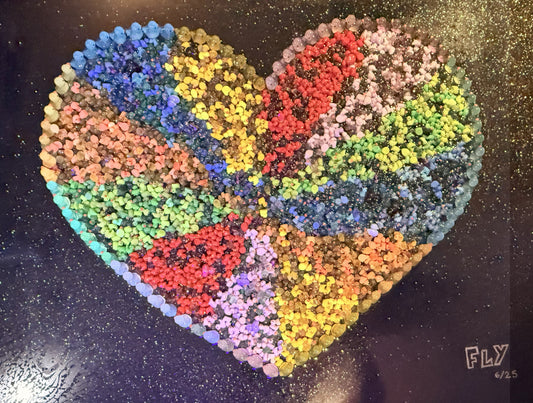 Proud Love 2D Black with Glitter | FLY Miami Art