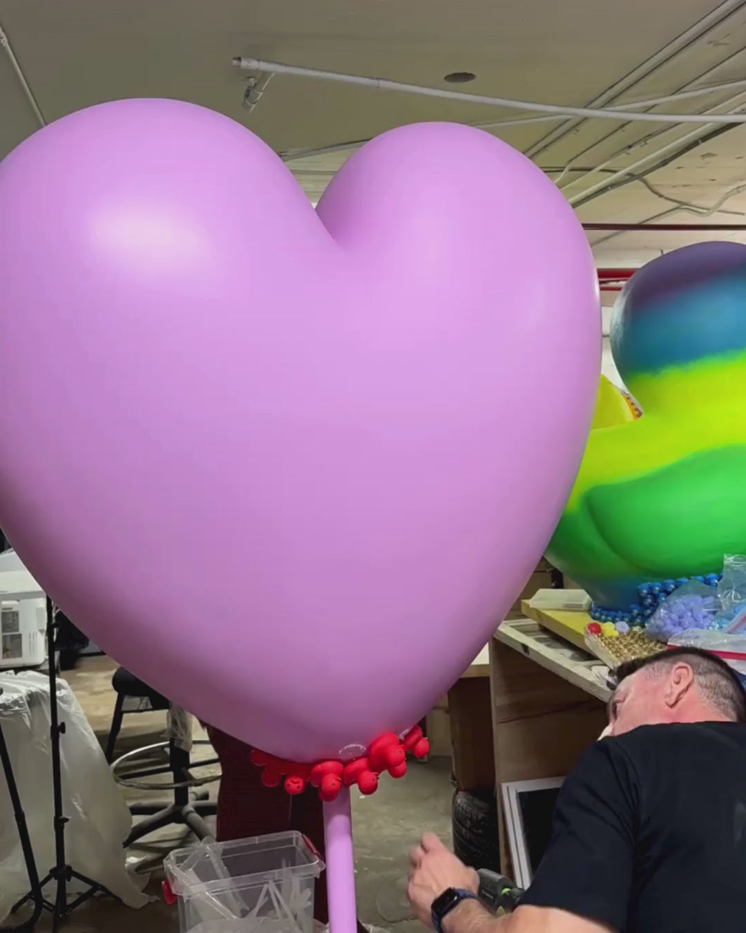 Pink Proud Love rubber duck sculpture video by FLY Miami